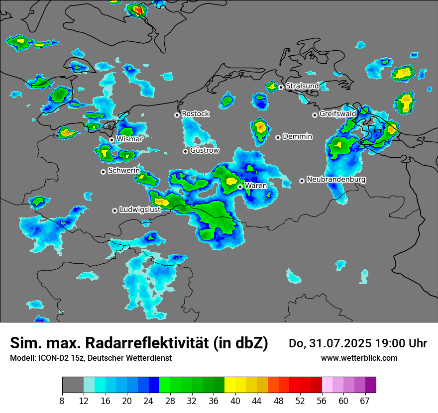 Modellkarten Simuliertes Radarbild