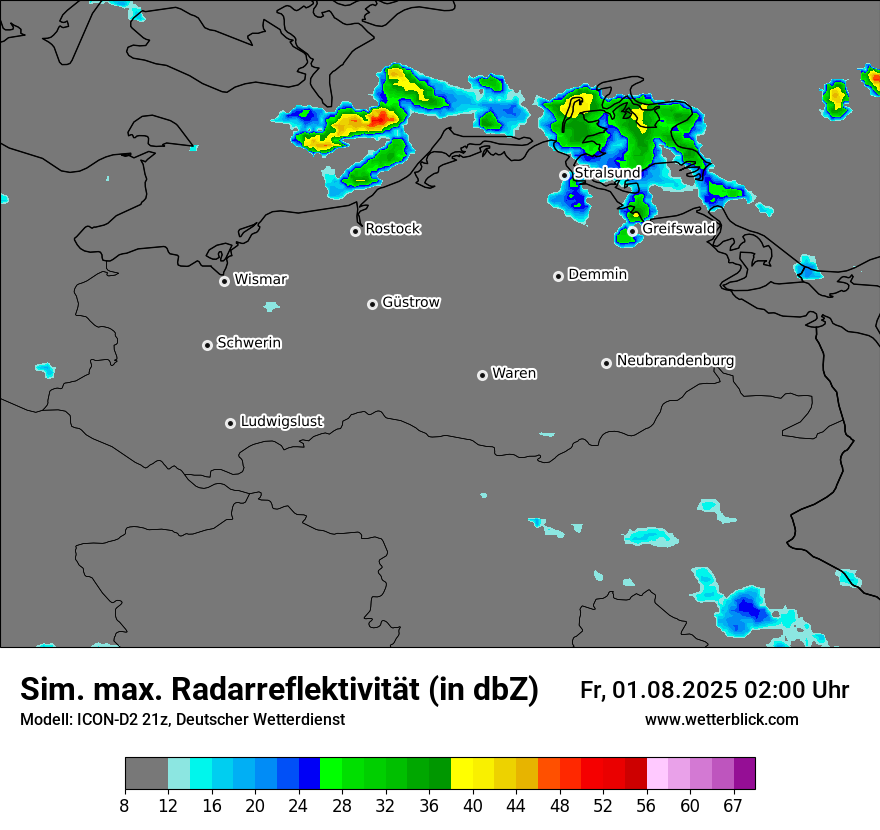 Modellkarten Simuliertes Radarbild