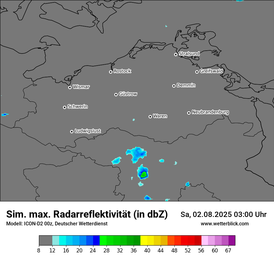 Modellkarten Simuliertes Radarbild