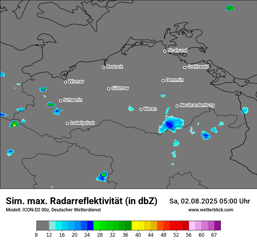 Modellkarten Simuliertes Radarbild