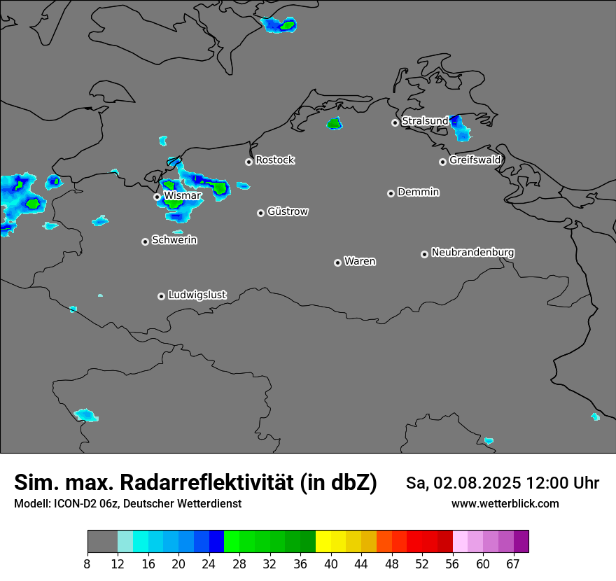 Modellkarten Simuliertes Radarbild