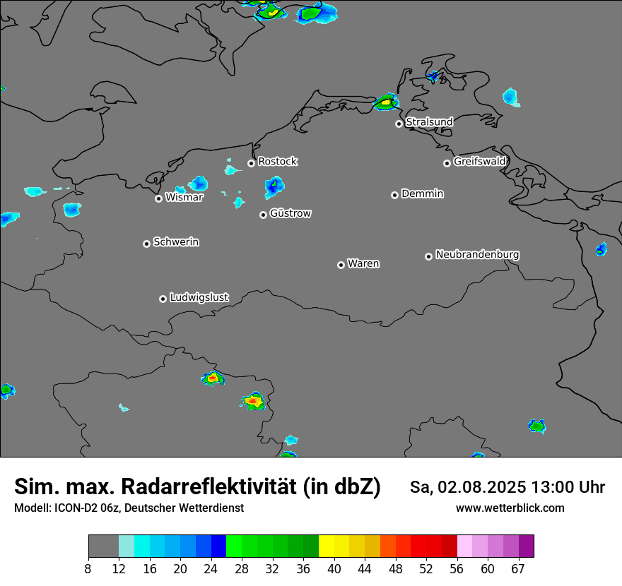 Modellkarten Simuliertes Radarbild