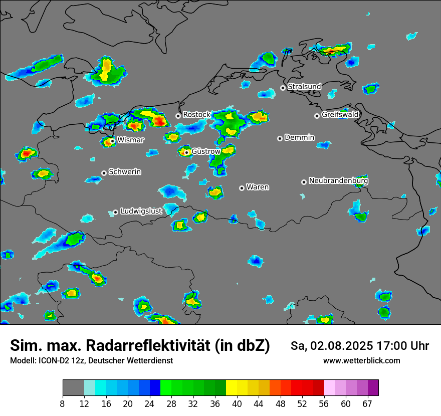 Modellkarten Simuliertes Radarbild
