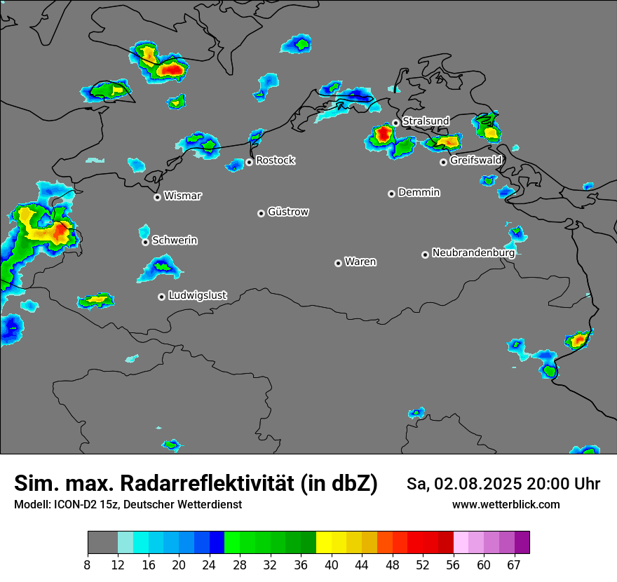 Modellkarten Simuliertes Radarbild