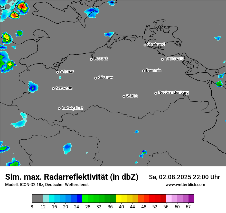 Modellkarten Simuliertes Radarbild