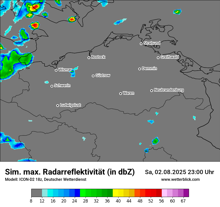 Modellkarten Simuliertes Radarbild