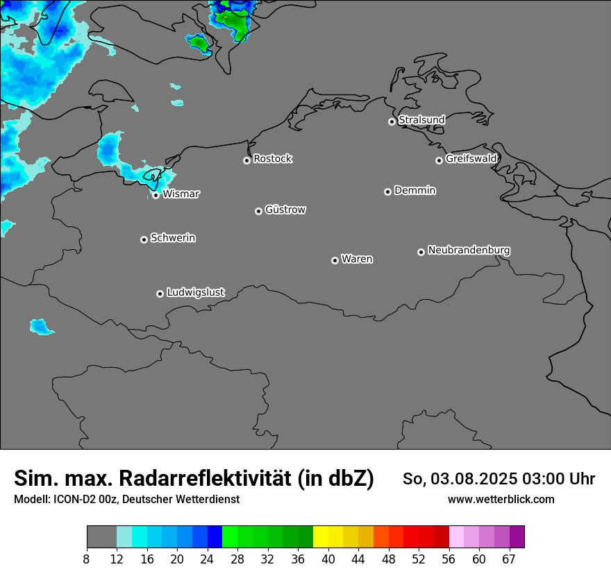 Modellkarten Simuliertes Radarbild
