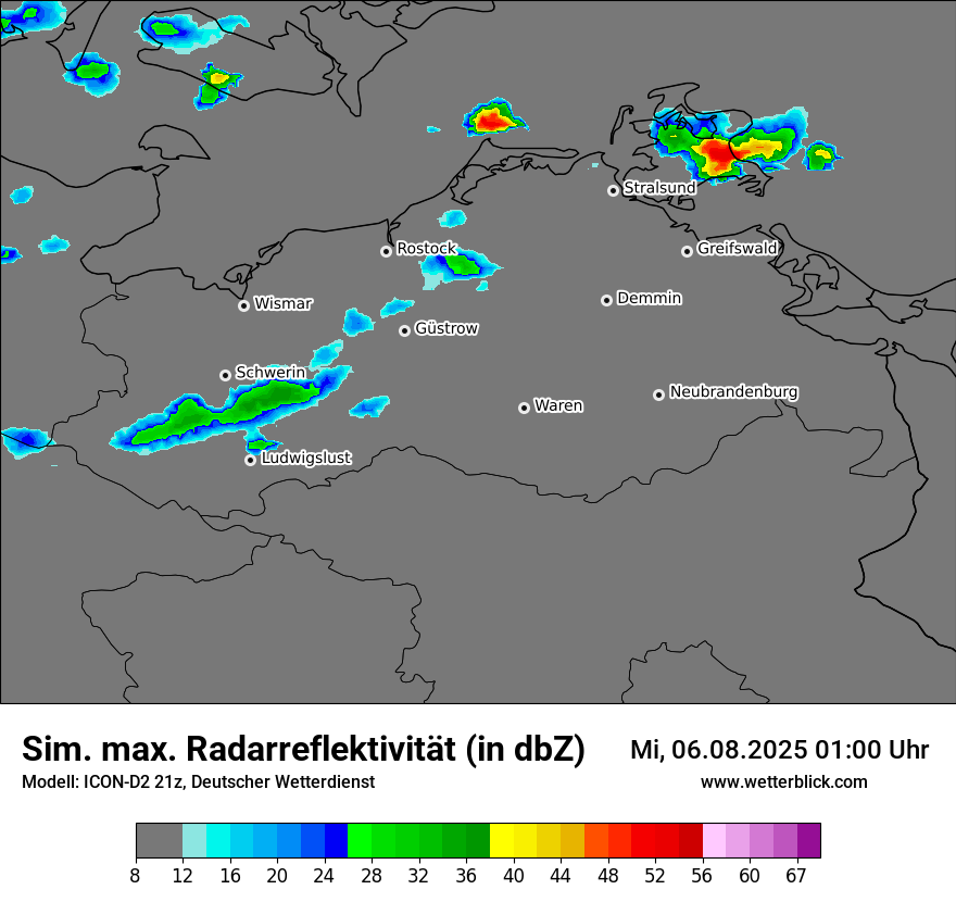Modellkarten Simuliertes Radarbild