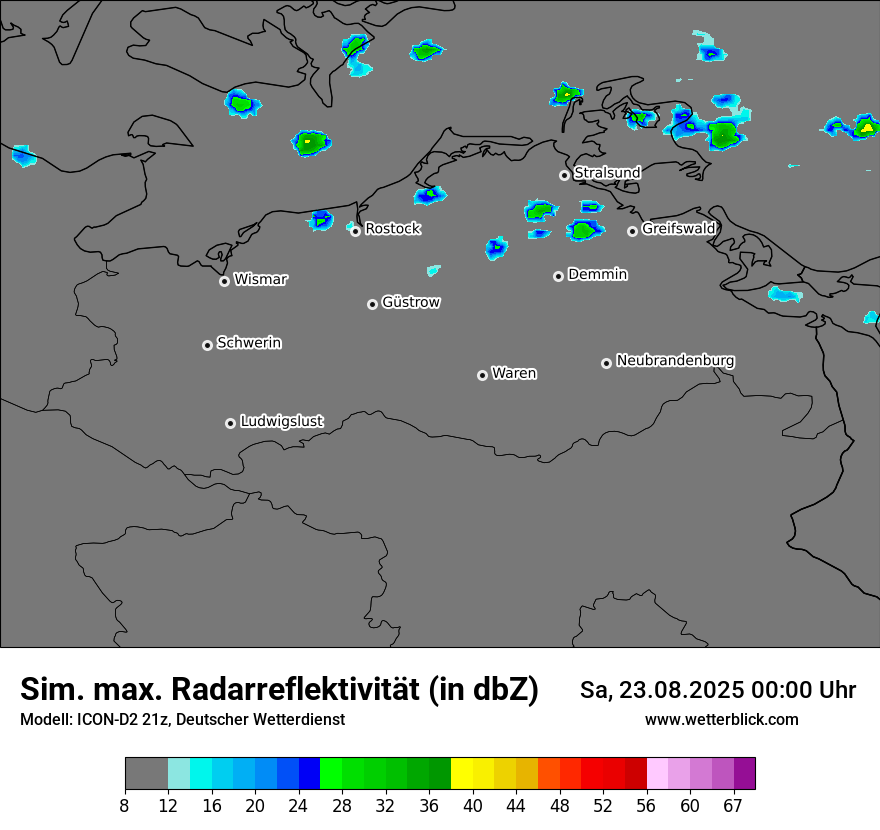 Modellkarten Simuliertes Radarbild