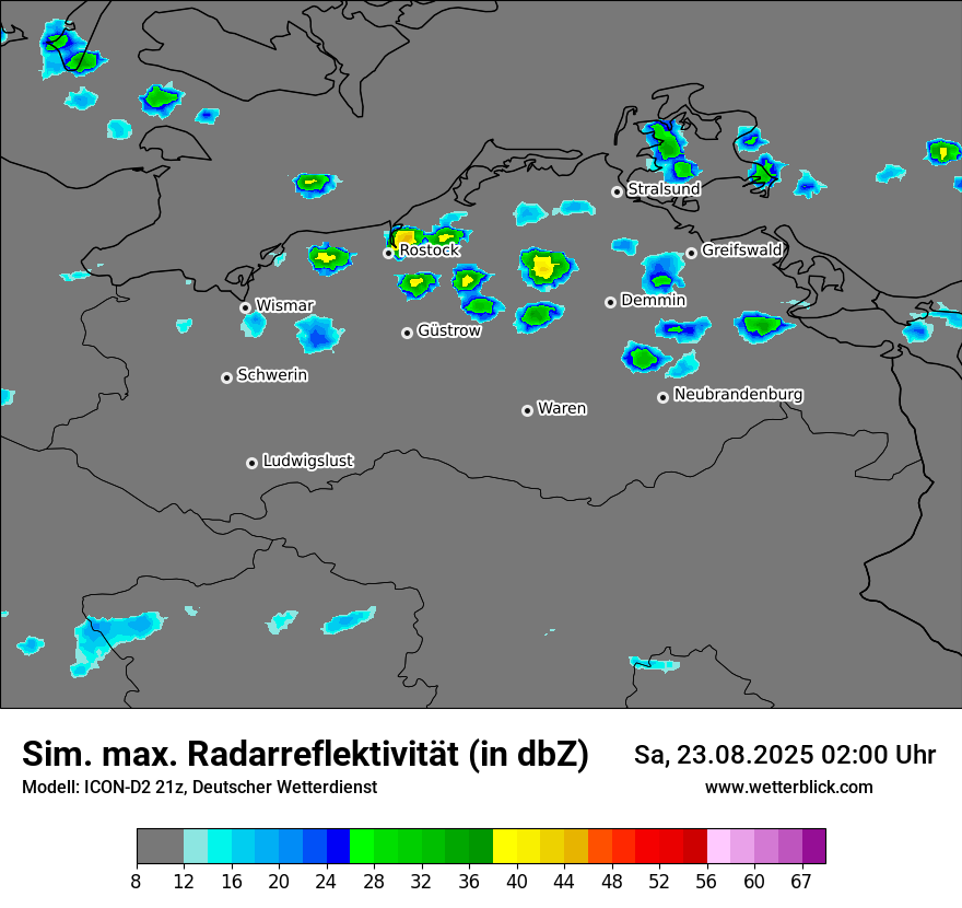 Modellkarten Simuliertes Radarbild