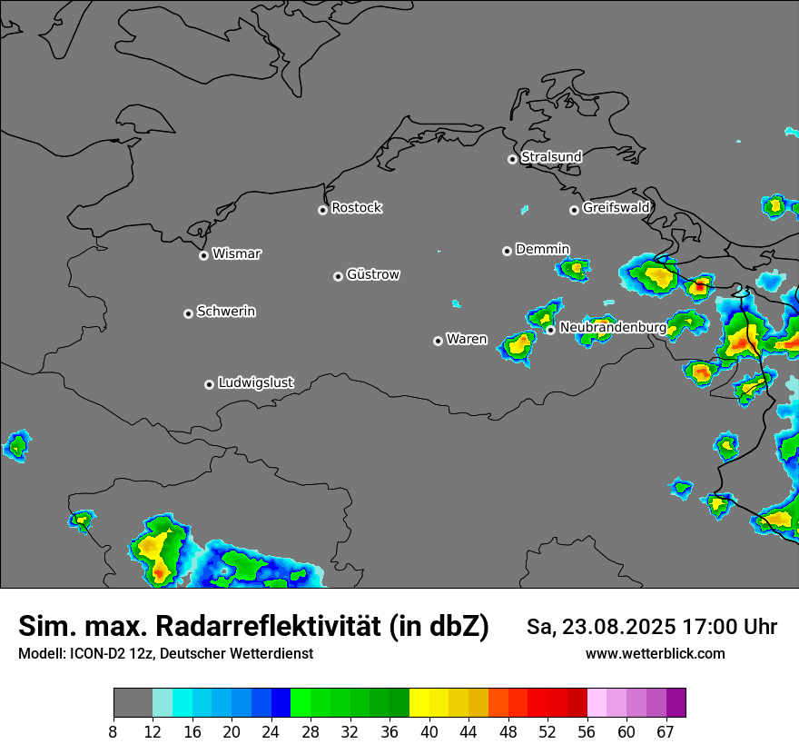 Modellkarten Simuliertes Radarbild