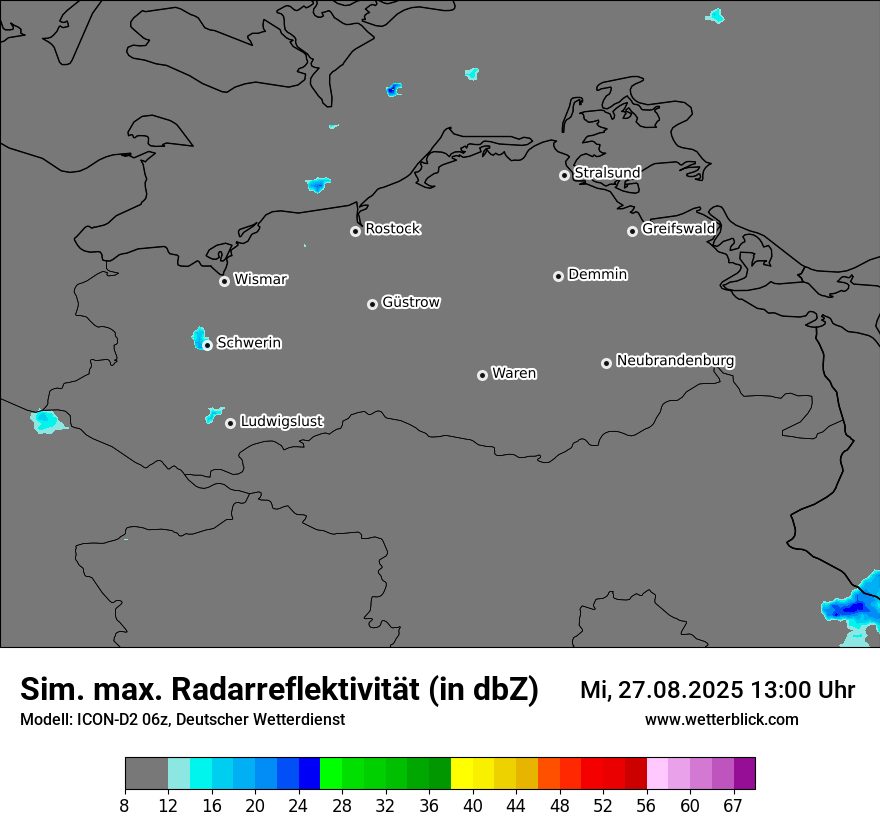 Modellkarten Simuliertes Radarbild