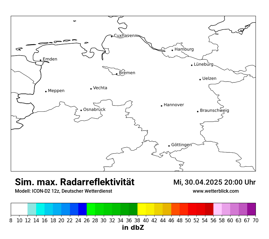 Modellkarten Simuliertes Radarbild