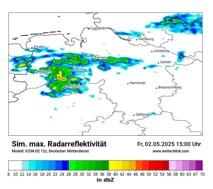 Modellkarten Simuliertes Radarbild