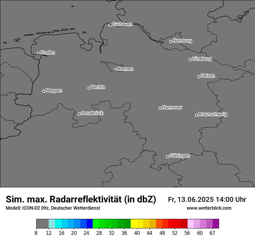 Modellkarten Simuliertes Radarbild