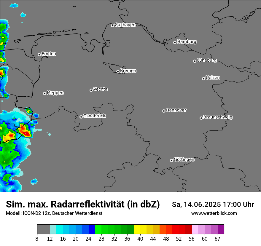 Modellkarten Simuliertes Radarbild