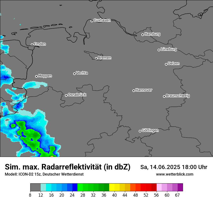 Modellkarten Simuliertes Radarbild