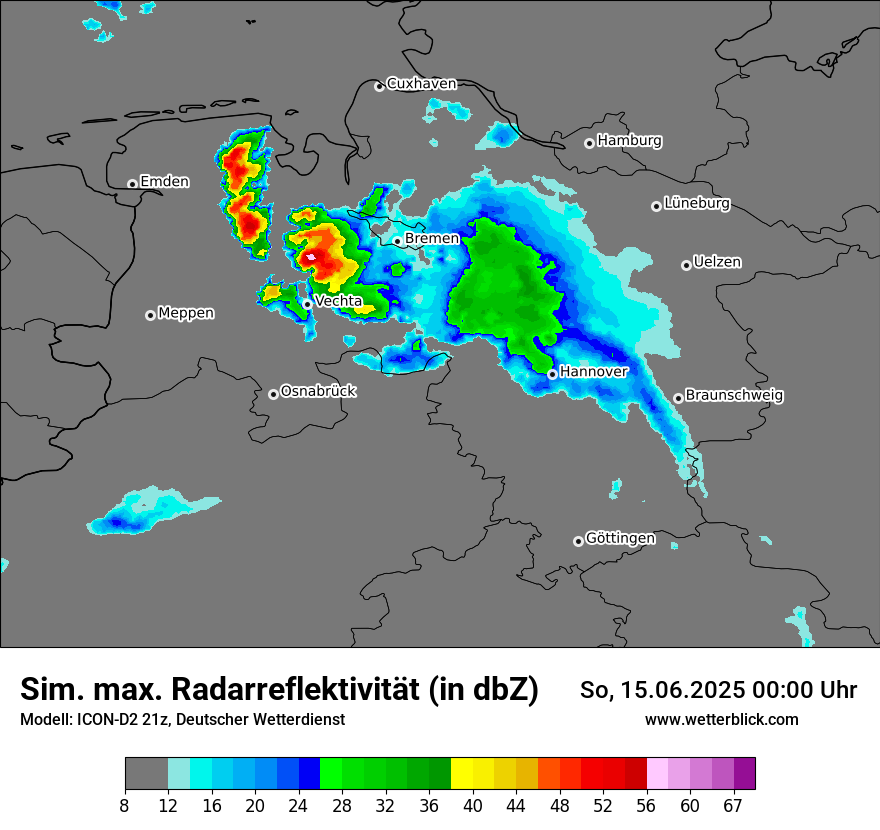 Modellkarten Simuliertes Radarbild