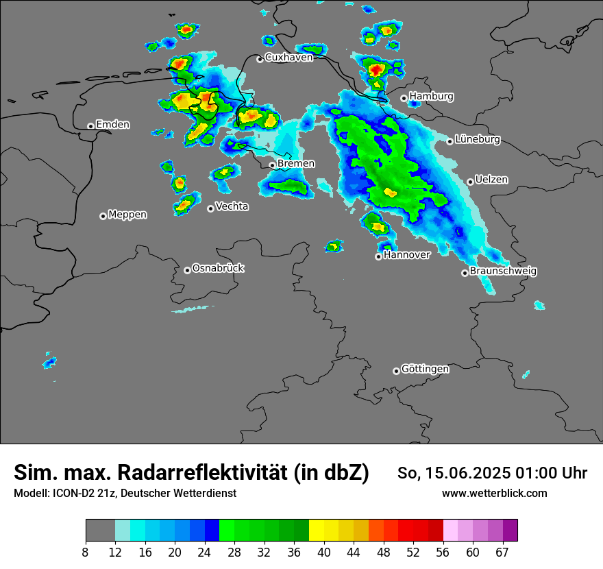 Modellkarten Simuliertes Radarbild