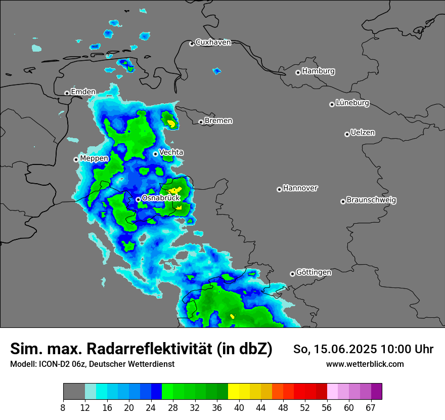 Modellkarten Simuliertes Radarbild