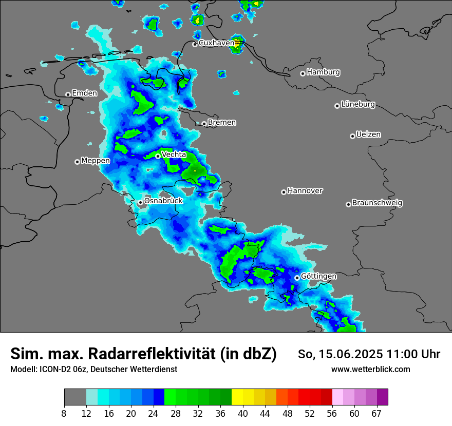 Modellkarten Simuliertes Radarbild