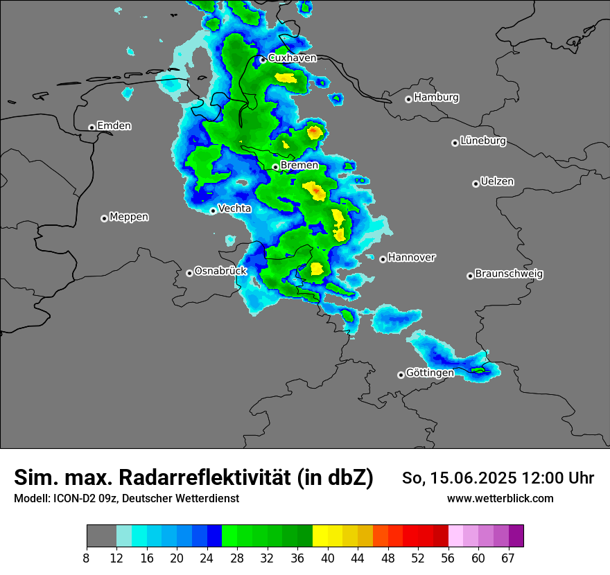 Modellkarten Simuliertes Radarbild