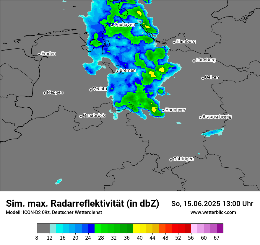 Modellkarten Simuliertes Radarbild