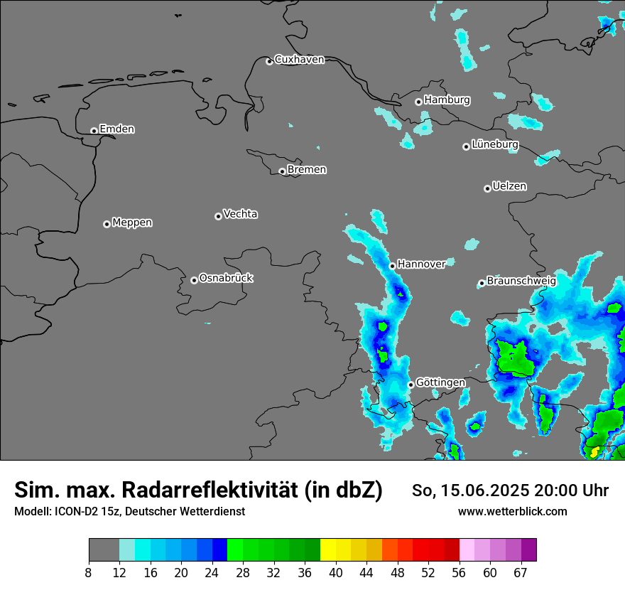 Modellkarten Simuliertes Radarbild