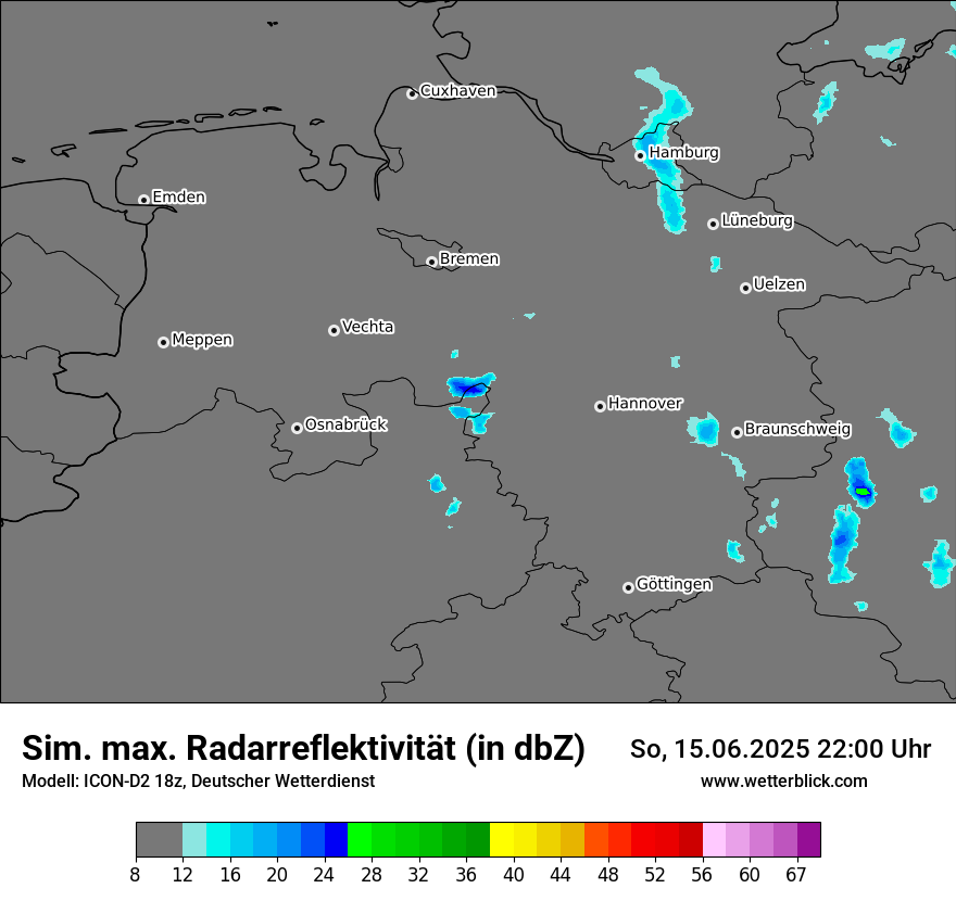 Modellkarten Simuliertes Radarbild