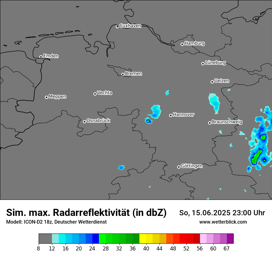 Modellkarten Simuliertes Radarbild