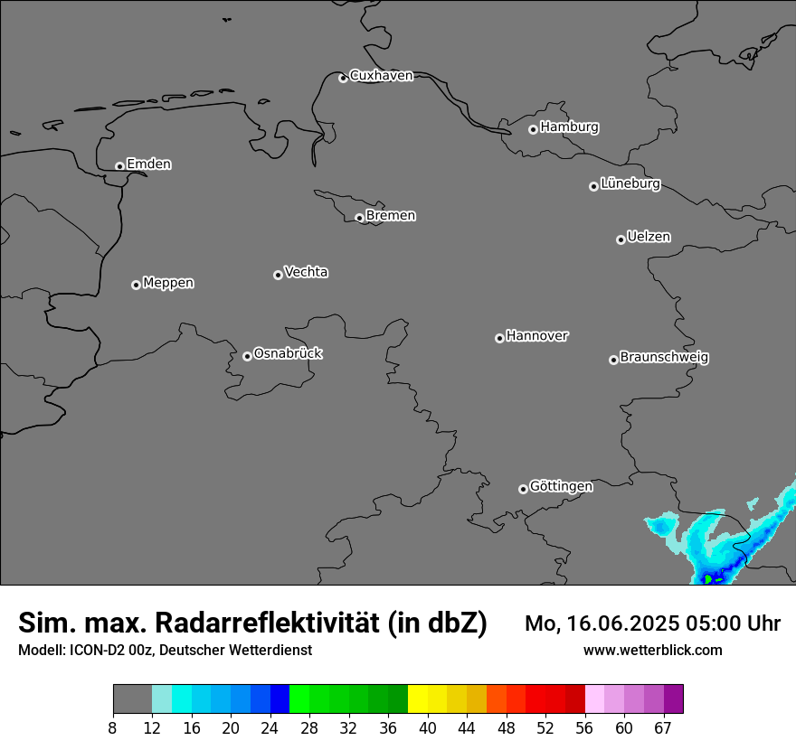 Modellkarten Simuliertes Radarbild