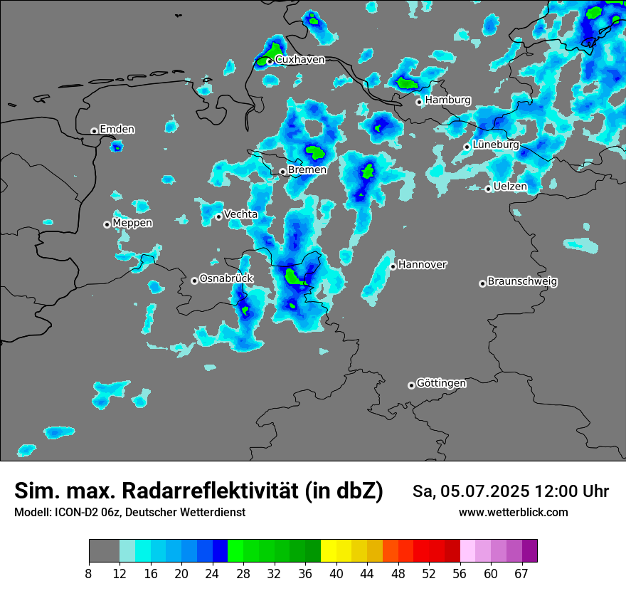Modellkarten Simuliertes Radarbild