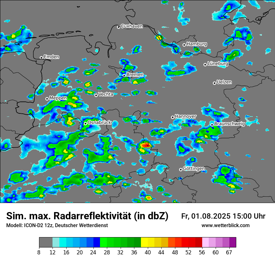 Modellkarten Simuliertes Radarbild
