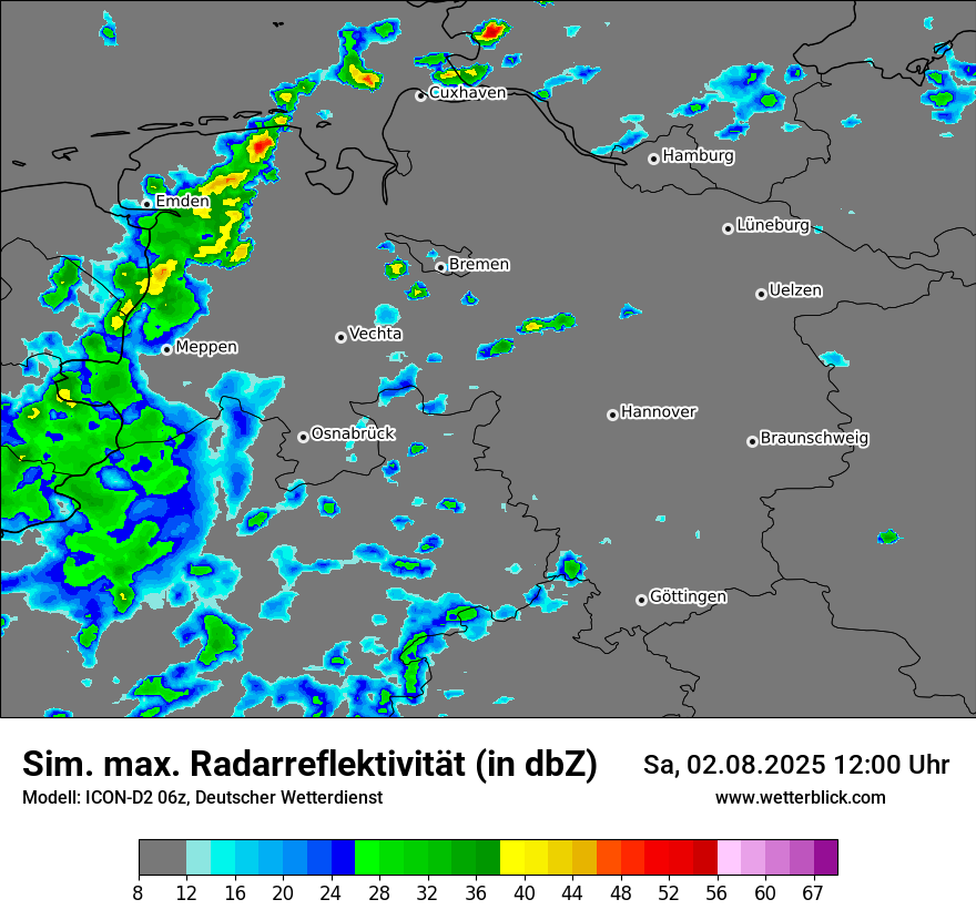 Modellkarten Simuliertes Radarbild