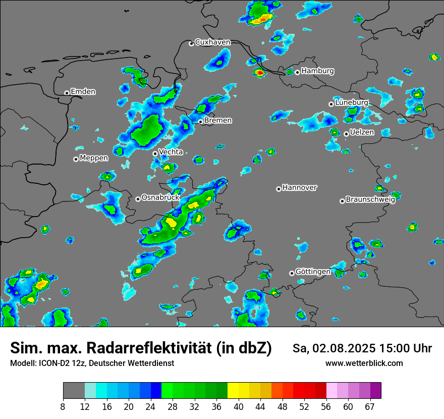 Modellkarten Simuliertes Radarbild