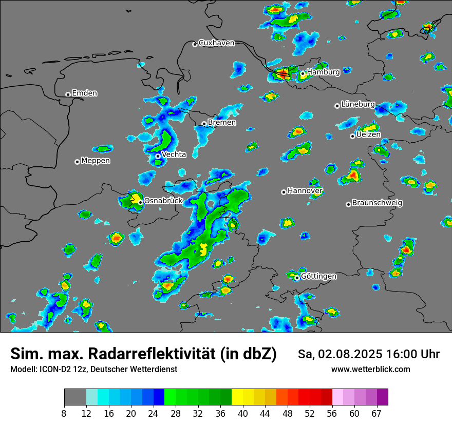 Modellkarten Simuliertes Radarbild