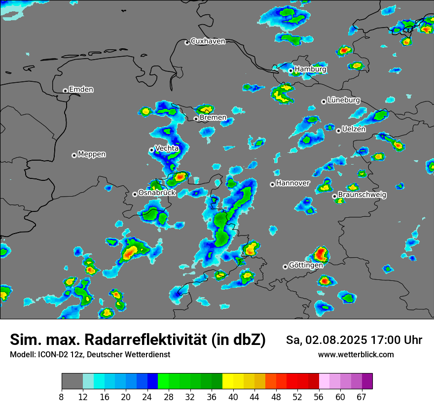 Modellkarten Simuliertes Radarbild