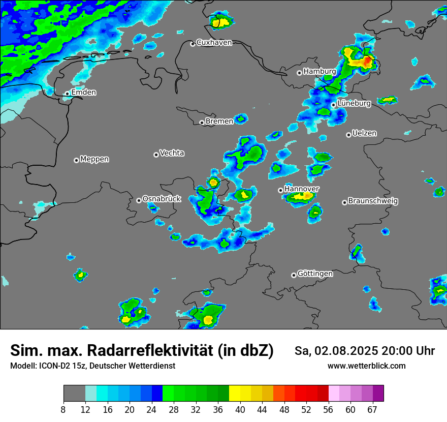 Modellkarten Simuliertes Radarbild