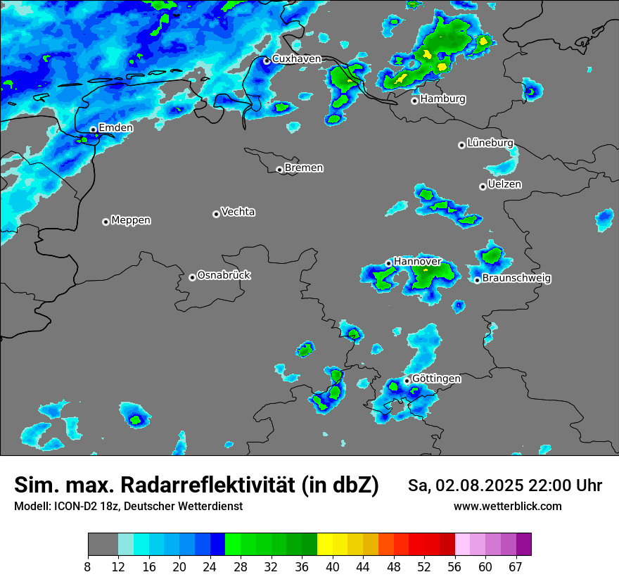 Modellkarten Simuliertes Radarbild