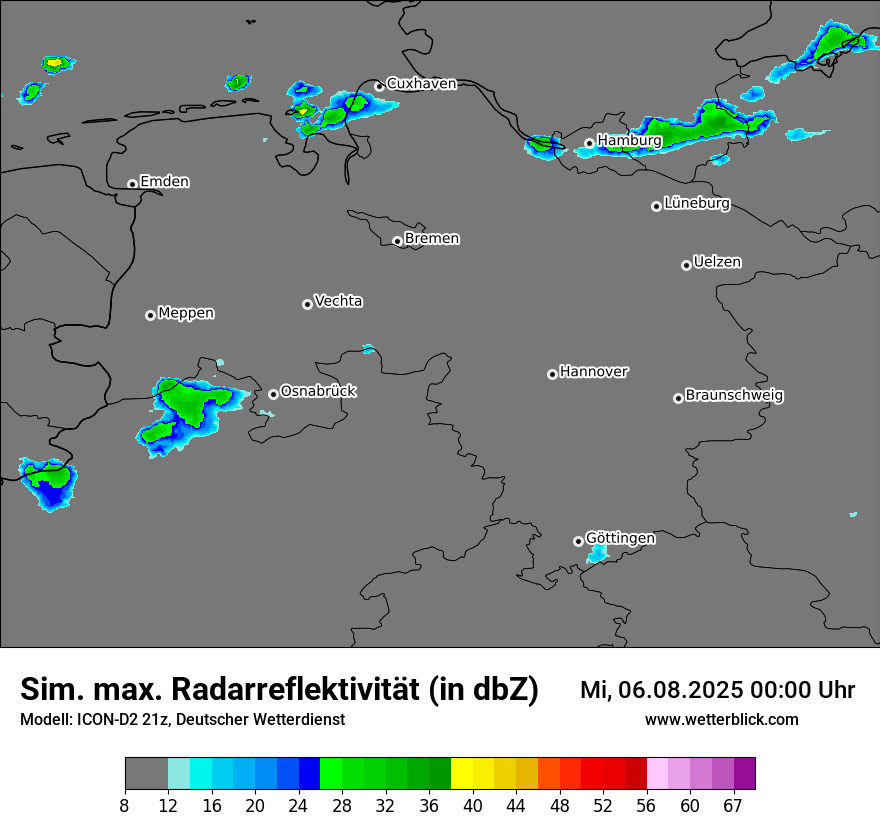 Modellkarten Simuliertes Radarbild