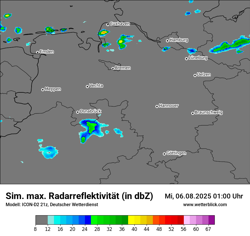 Modellkarten Simuliertes Radarbild