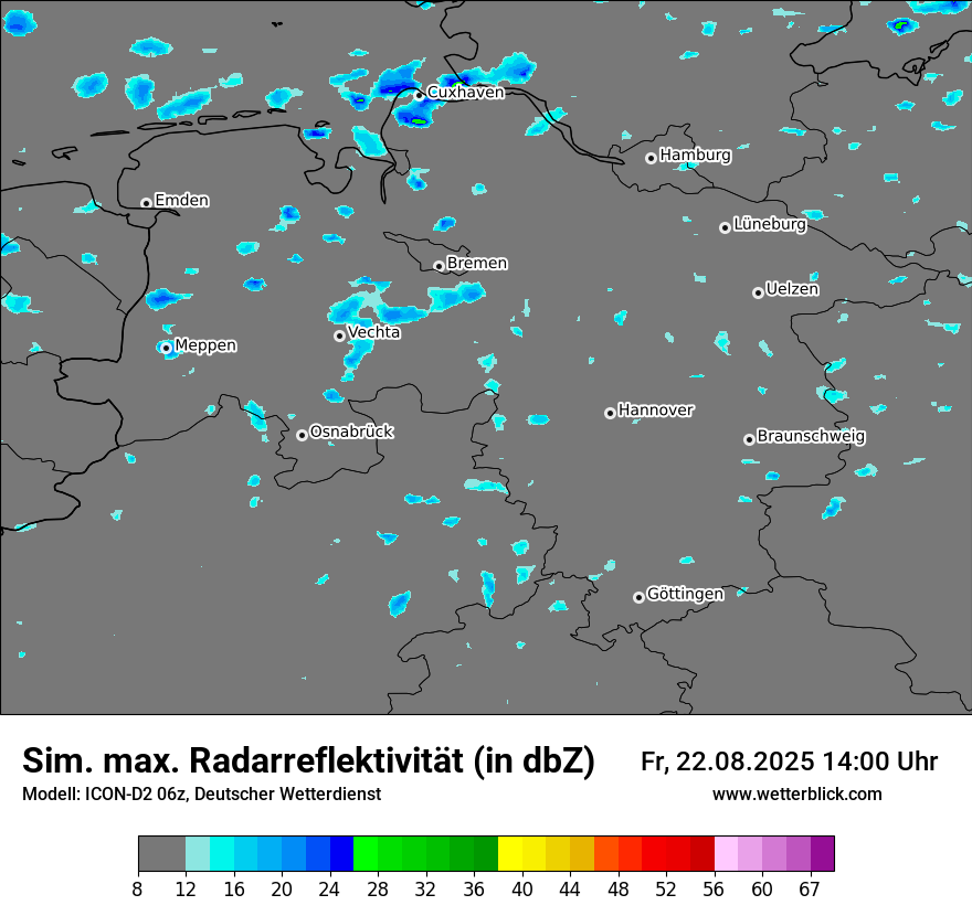 Modellkarten Simuliertes Radarbild