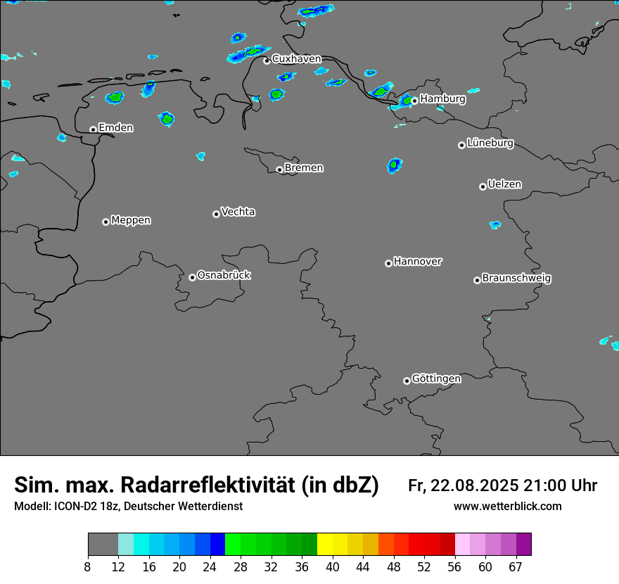 Modellkarten Simuliertes Radarbild