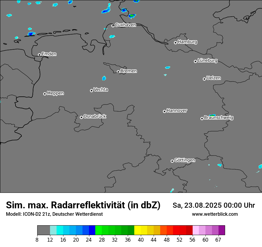 Modellkarten Simuliertes Radarbild