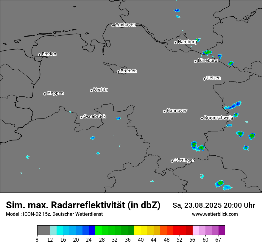 Modellkarten Simuliertes Radarbild