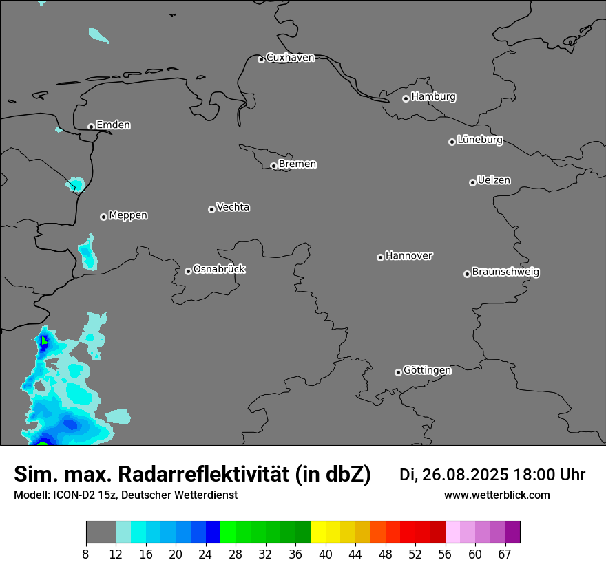 Modellkarten Simuliertes Radarbild