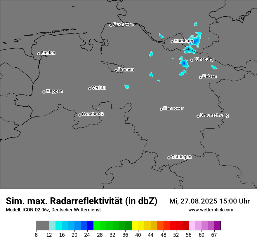 Modellkarten Simuliertes Radarbild