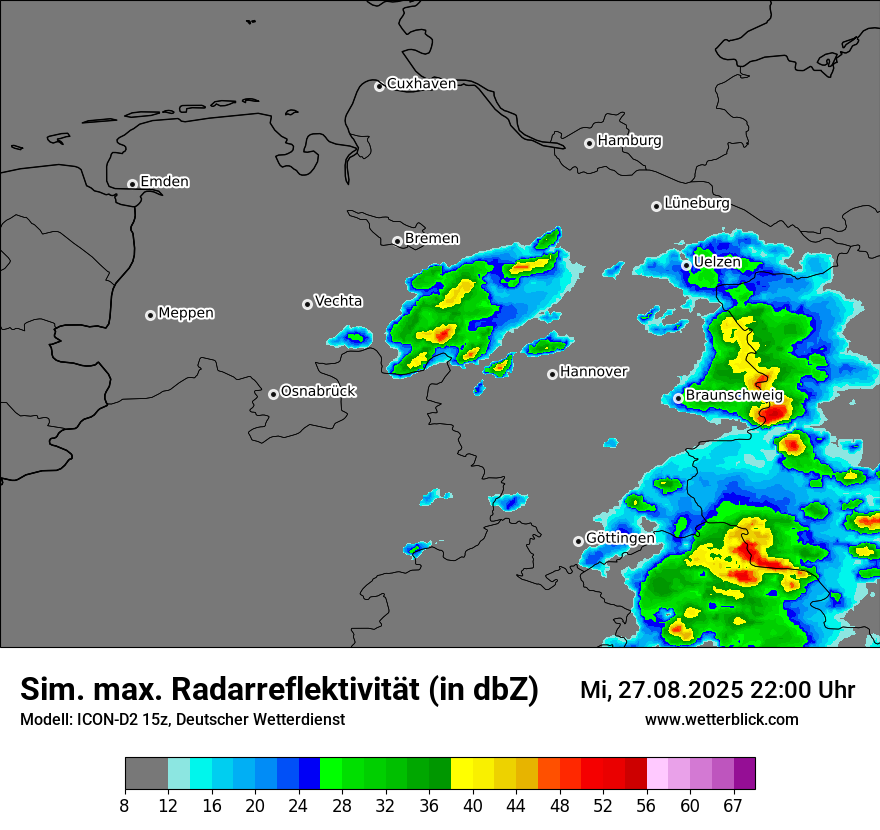 Modellkarten Simuliertes Radarbild
