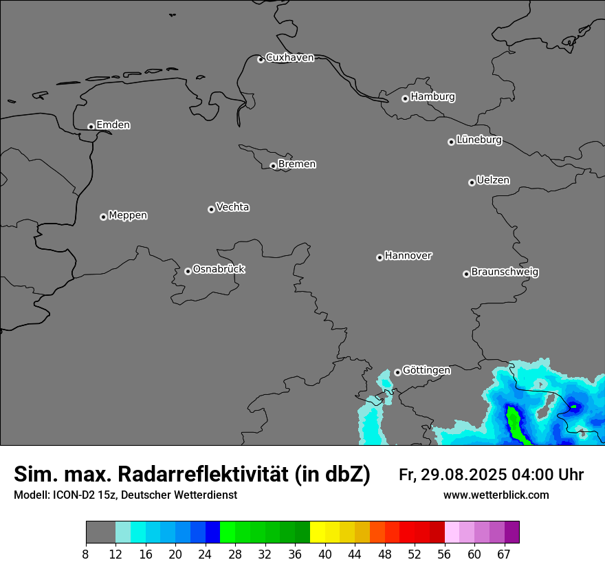 Modellkarten Simuliertes Radarbild