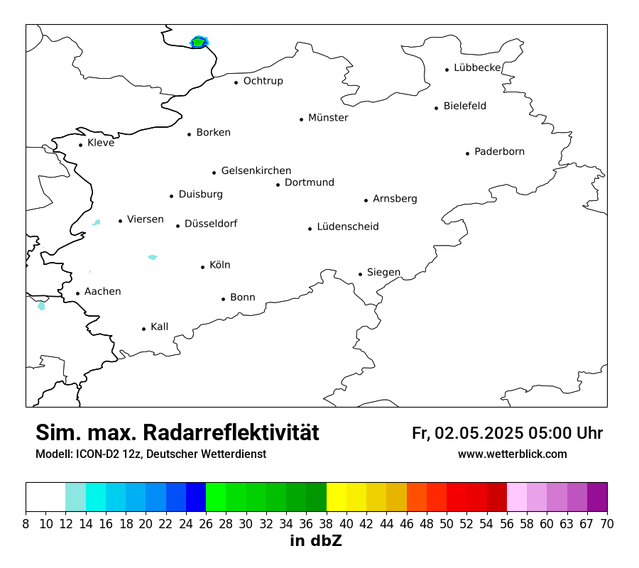 Modellkarten Simuliertes Radarbild